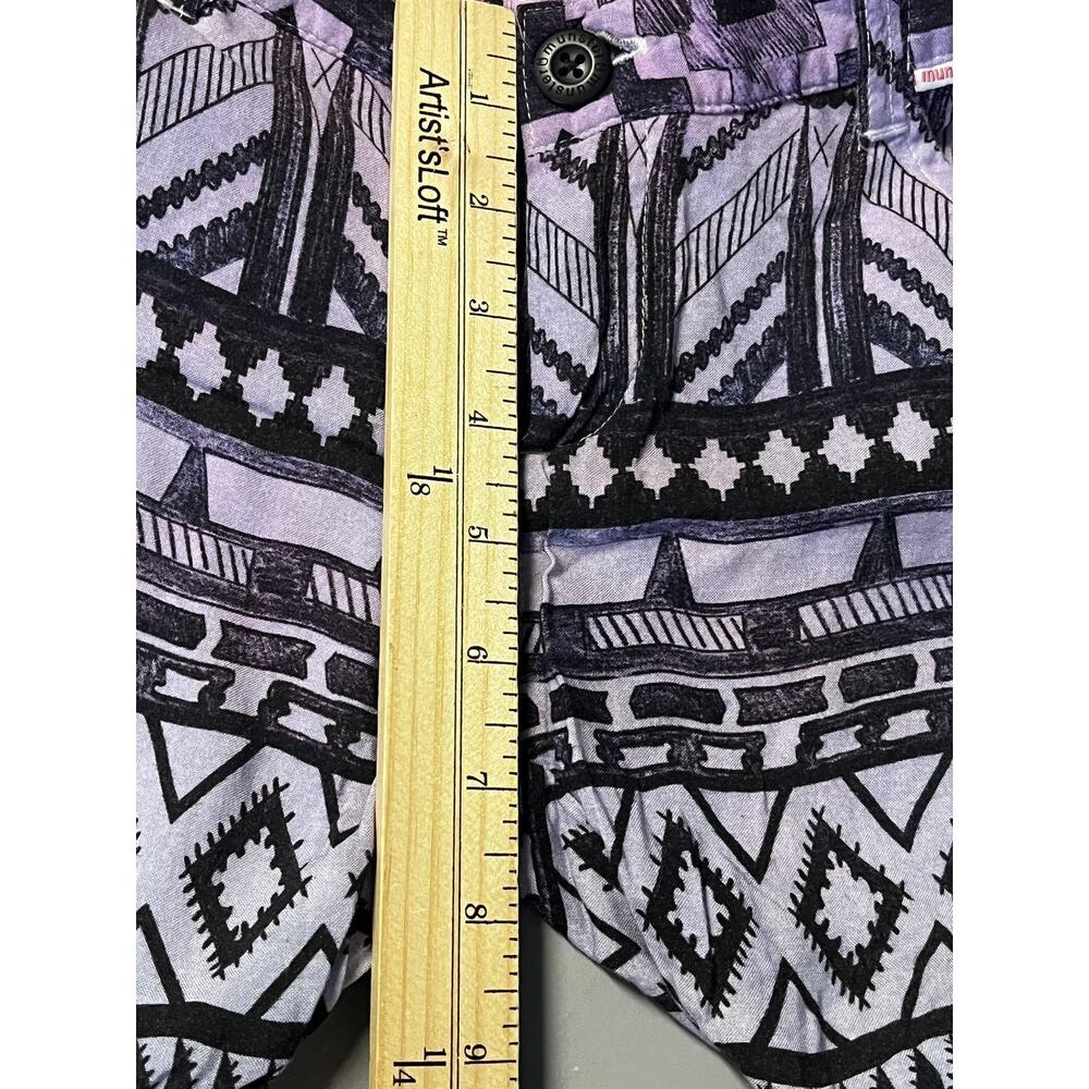Munster Pants Youth 6 Black‎ White Purple Aztec Tribal Print Joggers Elastic - Picture 10 of 11